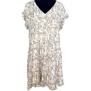 Jodifl Snakeskin Print Ruffle Dress Size Small Medium